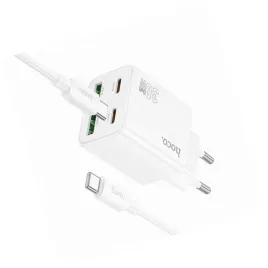 2x-ladowarka-hoco-n56-30w-4-wejscia-usb-c-biala-do-oppo-reno-12fs-5g
