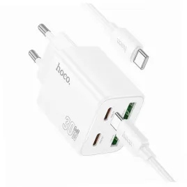 2x-biala-ladowarka-cztery-porty-usb-c-30w-hoco-do-samsung-galaxy-s23-ultra