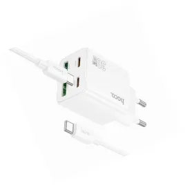 2x-biala-ladowarka-cztery-porty-usb-c-30w-hoco-do-samsung-a32-4g