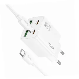 2x-ladowarka-hoco-n56-30w-4-wejscia-usb-c-biala-do-oppo-a5-pro-5g