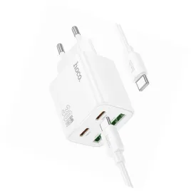 2x-ladowarka-hoco-n56-30w-4-wejscia-usb-c-biala-do-google-pixel-9a