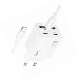 2x-ladowarka-hoco-n56-30w-4-wejscia-usb-c-biala-do-samsung-galaxy-s26-plus