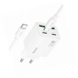 2x-biala-ladowarka-cztery-porty-usb-c-30w-hoco-do-iphone-16-pro