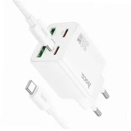 2x-biala-ladowarka-cztery-porty-usb-c-30w-hoco-do-iphone-15-pro