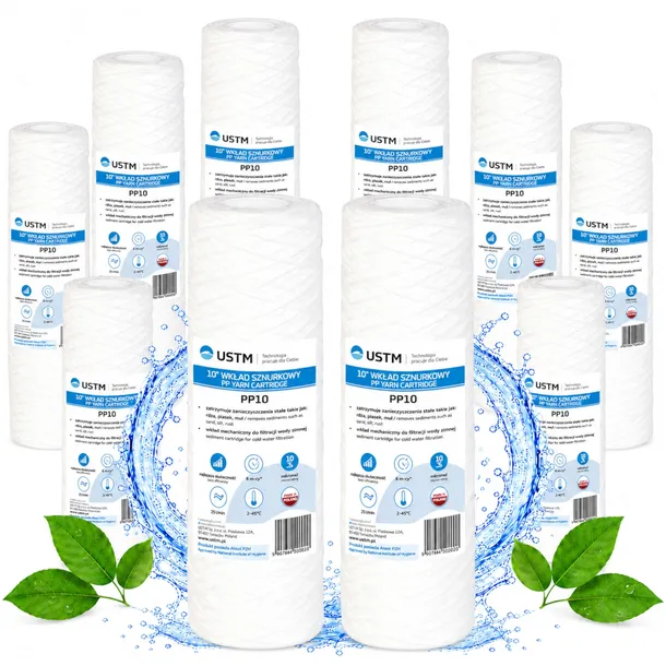 Filtr do wody filtrujący wkład sznurkowy 10 mikron PP10 Ustm x 10 sztuk