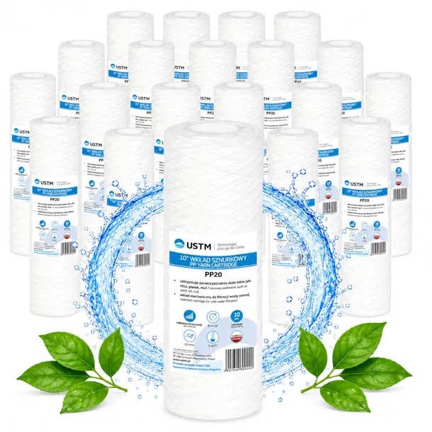 Filtr do wody wkład sznurkowy filtrujący 20 mikron PP20 Ustm x 20 sztuk