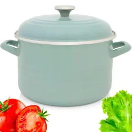 2x-garnek-kuchenny-emaliowany-675l-24cm-metalac-zielony-z-pokrywa-indukcja