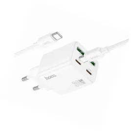 2x-ladowarka-hoco-n56-30w-4-wejscia-usb-c-biala-do-iphone-16e