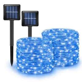 2x-lampki-solarne-ogrodowe-led-2x-20-m-200-led-niebieskie-druciki-8-trybow
