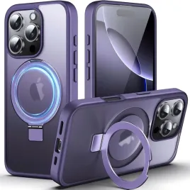 chicfun-etui-magsafe-do-iphone-16-pro-max-ring-stojak-matowe-fioletowe