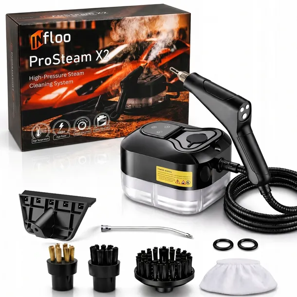 SUPERMOCNA PAROWNICA MYJKA PAROWA INfloo 2500W DO AUTA TAPICERKI FUG KUCHNI