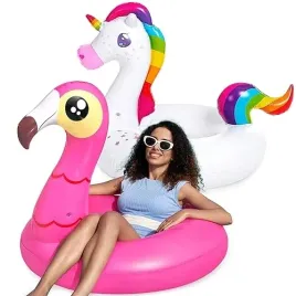 zestaw-2-dmuchanych-materacy-dmuchanych-jednorozcow-i-flamingow-z-brokatem