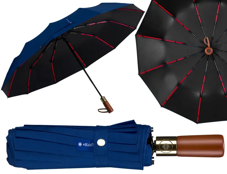 Parasolka automatyczna składana elegancki parasol duży Peterson pokrowiec