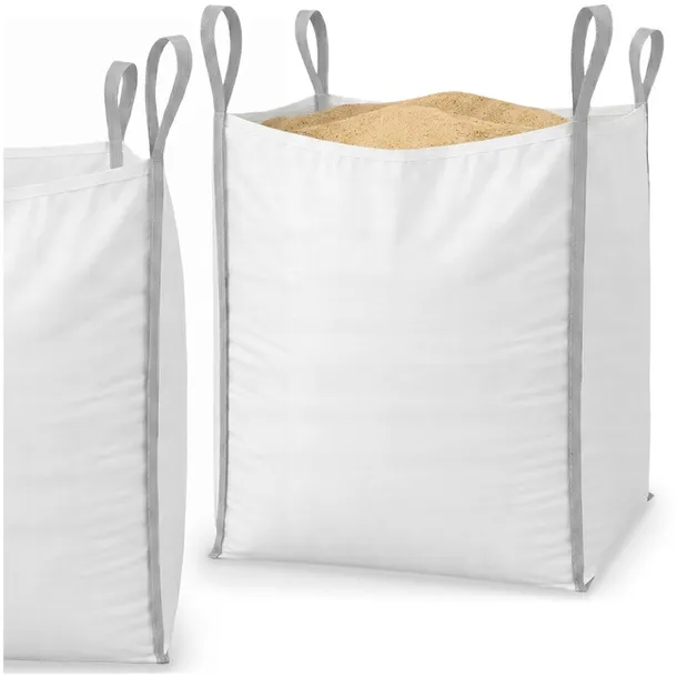 Big Bag worek 1000 kg mocny na gruz 145x90x90 cm kontener z uchwytami biały