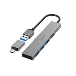 2x-hub-hama-premium-usb-3-2-adapter-usb-c-4x-usb-a-ultra-slim-5gbit-s