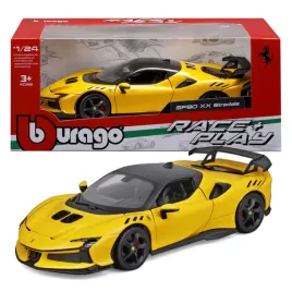 2x-ferrari-sf90-xx-stradale-4-0-v8-1-24-model-bburago-18-26032-zolty-samoch