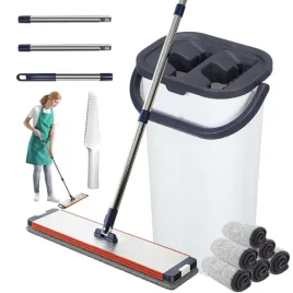 2x-mop-plaski-z-wiadrem-wyzymak-6-mikrofibrowych-koncowek-wydluzony-uchwyt