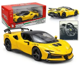 2x-ferrari-sf90-xx-stradale-4-0-v8-1-18-bburago-18-16020-zolty-samochod