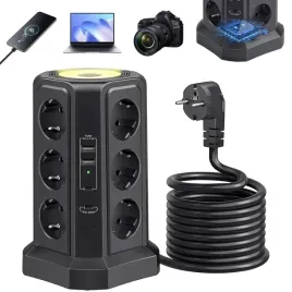 2x-listwa-zasilajaca-stojaca-domowa-czarna-12-gniazd-2m-usb-c-pd