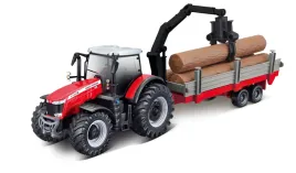 2x-traktor-massey-ferguson-8740s-przyczepa-bburago