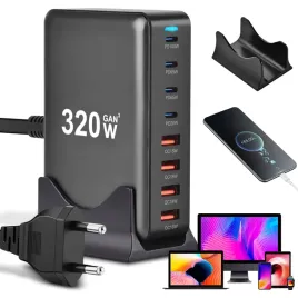 2x-multi-ladowarka-sieciowa-tower-gan3-8-portow-led-szybkie-ladowanie-320w
