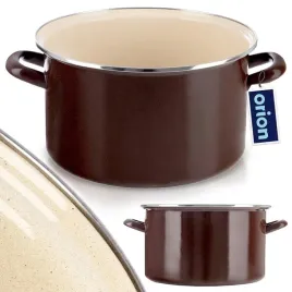 2x-garnek-emaliowany-10-l-orion-brown-retro-duzy-30-cm-indukcja-zmywarka