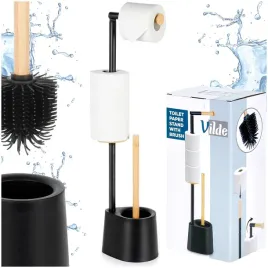 2x-stojak-lazienkowy-ze-szczotka-wc-czarny-2w1-bambus-silikon-66-cm-vilde