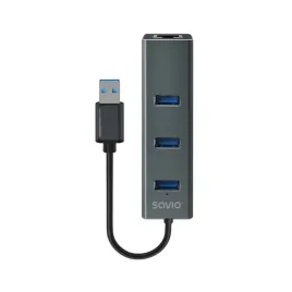2x-hub-usb-a-3-1-savio-ak-58-z-adapterem-rj-45-3-portowy
