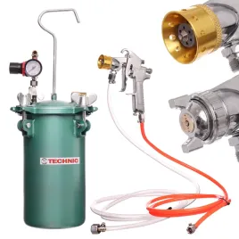 2x-agregat-malarski-zbiornik-4l-teflon-pistolet-lakierniczy-waz-2m-dysza-2