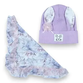 2x-czapka-z-uszami-48-cm-i-chusta-komplet-wiosenny-dla-dziewczynki-dzieciec