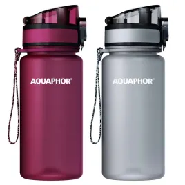 2x-butelka-filtrujaca-aquaphor-city-035l-mala-dla-dziecka-bordowa-i-szara