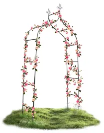 2x-pergola-ogrodowa-metalowa-zielona-luk-na-roze-kwiaty-265x140cm-kotwy