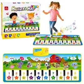 2x-mata-muzyczna-edukacyjna-pianinko-zwierzatka-dzwieki-instrumentow-100x36