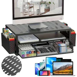 2x-podstawka-polka-pod-monitor-laptop-trwaly-z-szuflada-metalowa-z-wentylac