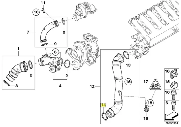 2x-oe-bmw-uszczelka-intercoolera-turbiny-e88-e92-e93-e84-e83-e53-1161779146-stan-nowy
