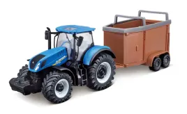 2x-traktor-new-holland-t7-315-przyczepa-konie-bburago