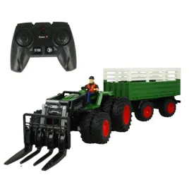 traktor-zdalnie-sterowany-z-przyczepa-maszyna-rolnicza-widlak-przyczepa