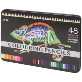sliczne-kolorowe-kredki-olowkowe-profesjonalne-w-puszce-48-sztuk-cameleon