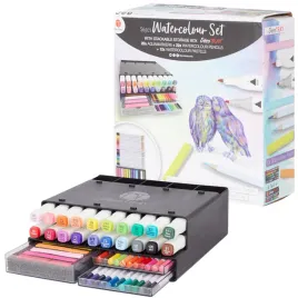 zestaw-plastyczny-pisaki-markery-kredki-pastele-akwarelowe-box-56-sztuk
