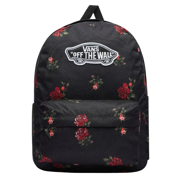Plecak szkolny VANS OLD SKOOL Classic czarny w róże dla dziewczyny