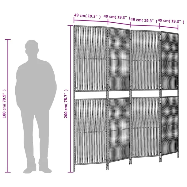 vidaxl-parawan-4-panelowy-czarny-polirattan-producent-vidaxl