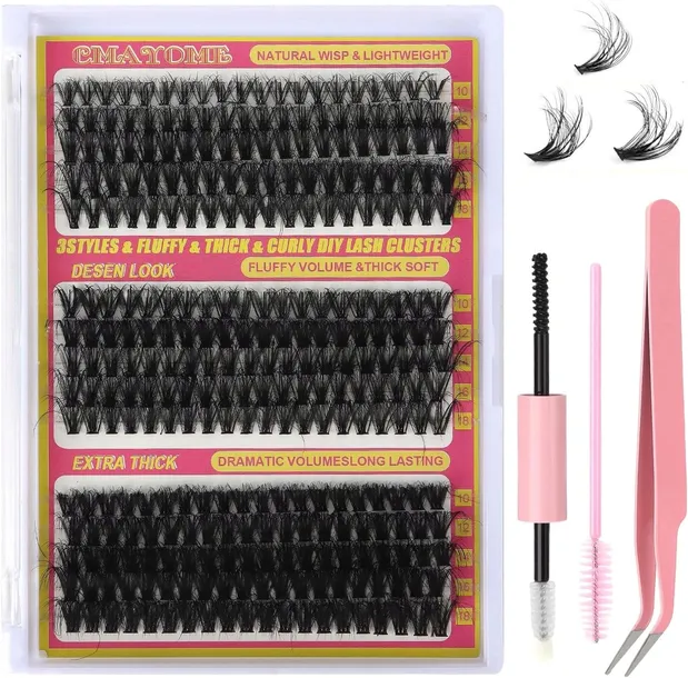 RZĘSY KĘPKI D CURL 300 SZTUK 10-18 MM WIELOKROTNEGO UŻYTKU