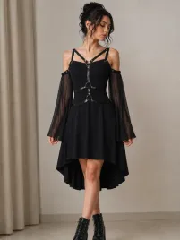 czarna-sukienka-midi-steampunk-gotycka-harness-s