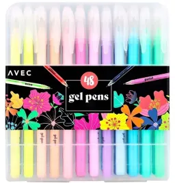 dlugopisy-zelowe-kolorowe-brokat-pastel-neon-metaliczne-box-48-sztuk-avec