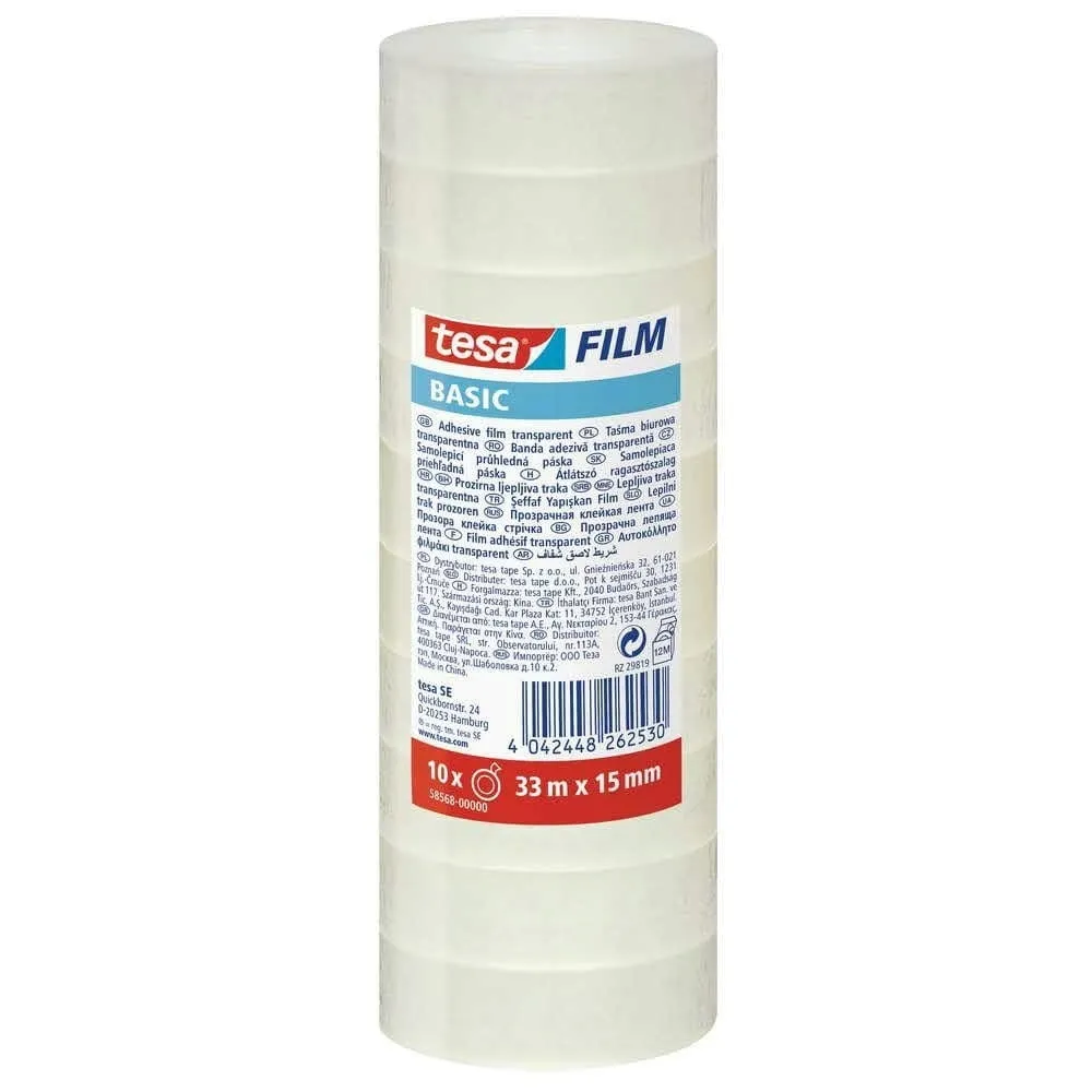tesa-tasma-biurowa-basic-10szt-33m-x-15mm
