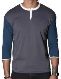 koszulka-szara-henley-rekaw-3-4-spear-apparel-m