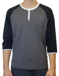 koszulka-szara-henley-rekaw-3-4-spear-apparel-xl