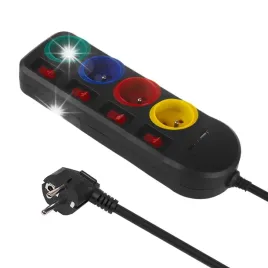 listwa-zasilajaca-przedluzacz-4-gniazda-2xusb-15m-kolorowe-gniazda