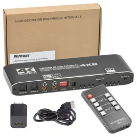 2x-matrix-4x2-switch-splitter-hdmi-2-0-uhd-4k-60-hz-2toslink-2jack-wire