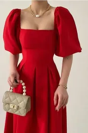 czerwona-sukienka-elegancka-wesele-z-bufkami-i-kwadratowym-dekoltem-38-5ga